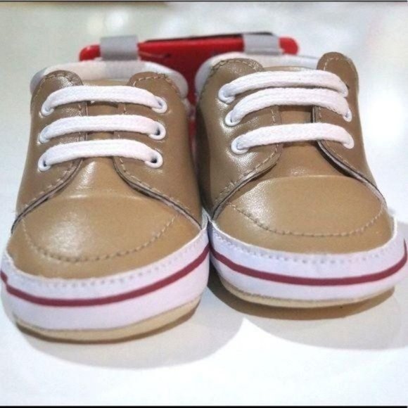 Quicksilver Tan Baby Lace Up Sneakers High Top Shoes - Picture 2 of 5